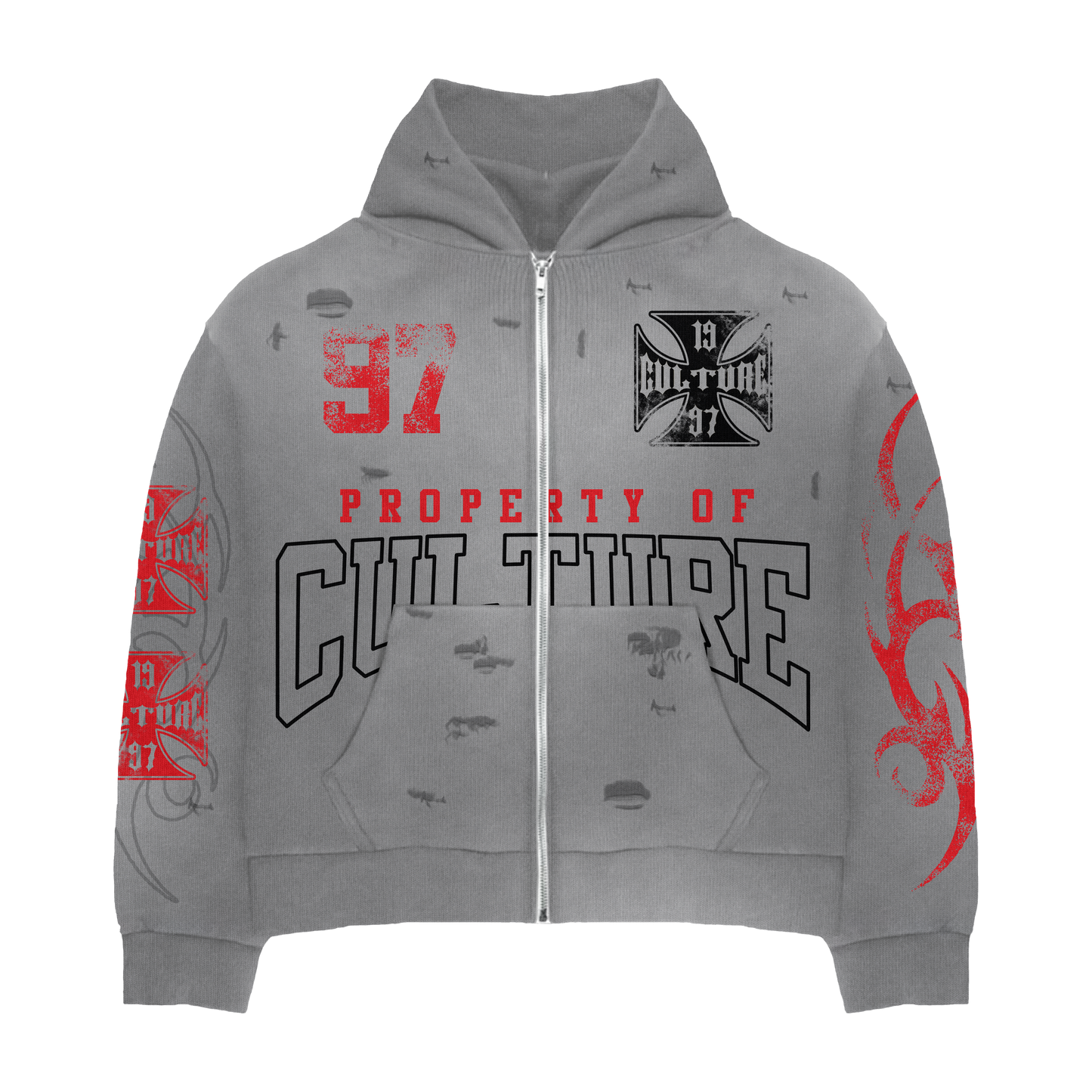 PROPERTY OF CULTURE ZIP UP (GREY)