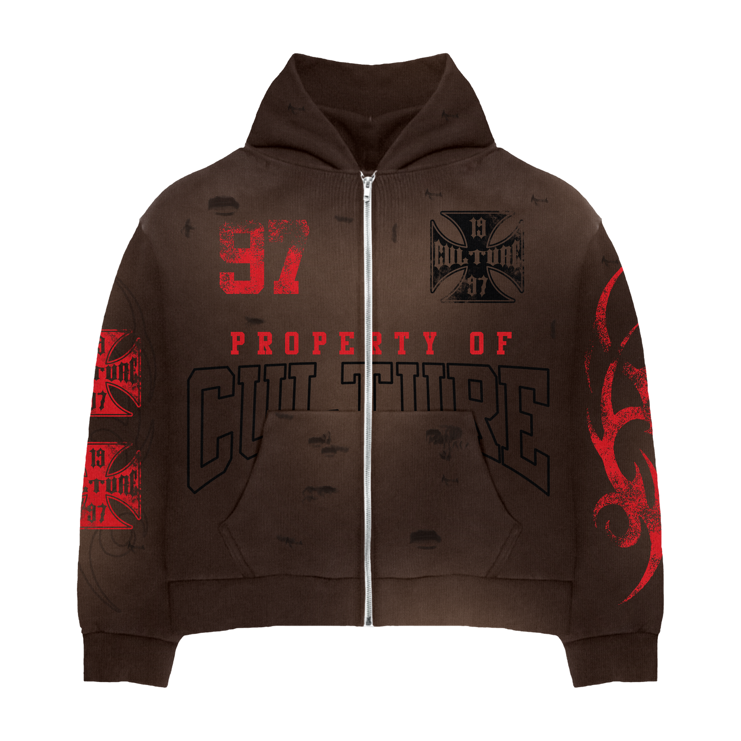 PROPERTY OF CULTURE ZIP UP (BROWN)