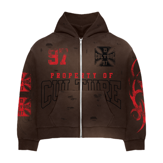 PROPERTY OF CULTURE ZIP UP (BROWN)