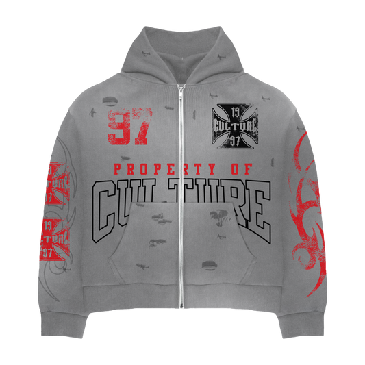 PROPERTY OF CULTURE ZIP UP (GREY)